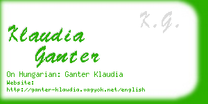 klaudia ganter business card